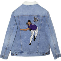 Randy Johnson Hits The Bird Unisex Sherpa-lined Denim Jacket | Artistshot