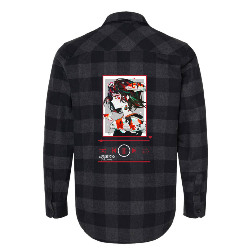 Anime Girl Japanese Aesthetic Anime Otaku Music Player Theme Flannel Shirt | Artistshot