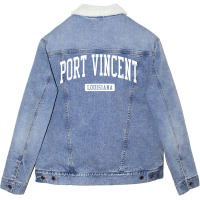 Port Vincent Louisiana La Vintage Athletic Sports Design T Shirt Unisex Sherpa-lined Denim Jacket | Artistshot