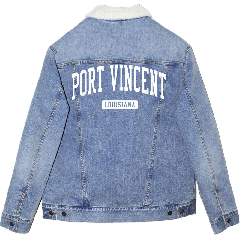 Port Vincent Louisiana La Vintage Athletic Sports Design T Shirt Unisex Sherpa-lined Denim Jacket | Artistshot