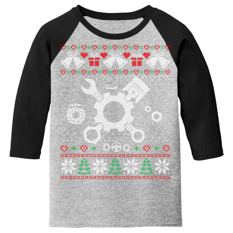 Ugly Car Parts Sweater Car Ugly Sweater Funny Ugly Christmas Long Slee Youth 3/4 Sleeve | Artistshot