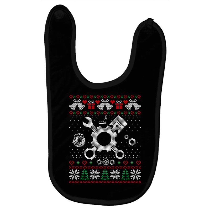 Ugly Car Parts Sweater Car Ugly Sweater Funny Ugly Christmas Long Slee Baby Bibs | Artistshot