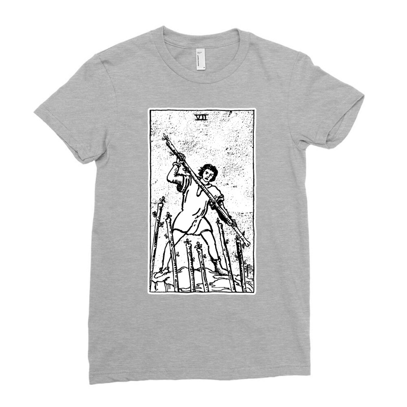 Seven Of Wands   Vii Of Wands   Tarot Card   Major Arcana   Fortune Te Ladies Fitted T-Shirt by livnymoronoe | Artistshot