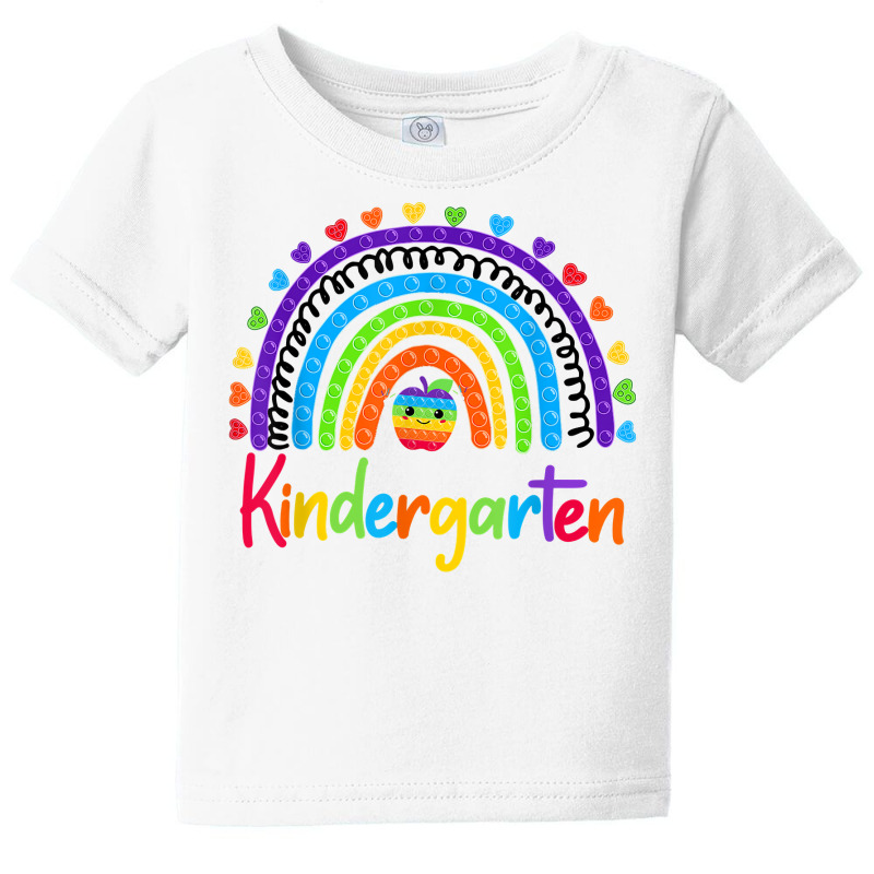 Rainbow 100 Days Of Kindergarten Poppin 100th Day Pop It T Shirt Baby Tee | Artistshot