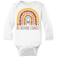 Reading Coach 100th Day Of School Teacher Rainbow T Shirt Long Sleeve Baby Bodysuit | Artistshot