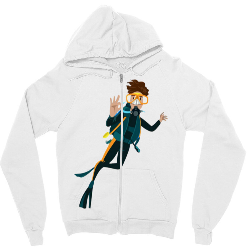 Scuba Diver Zipper Hoodie | Artistshot