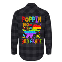 Poppin 100 Days 3rd Grade Dinosaur School Kid Elementary T Shirt Flannel Shirt | Artistshot