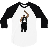 Tim Duncan Pointing Up 3/4 Sleeve Shirt | Artistshot