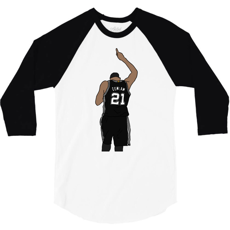 Tim Duncan Pointing Up 3/4 Sleeve Shirt by giatastemimaf | Artistshot