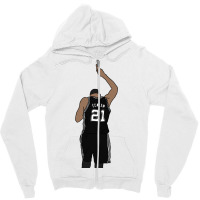 Tim Duncan Pointing Up Zipper Hoodie | Artistshot