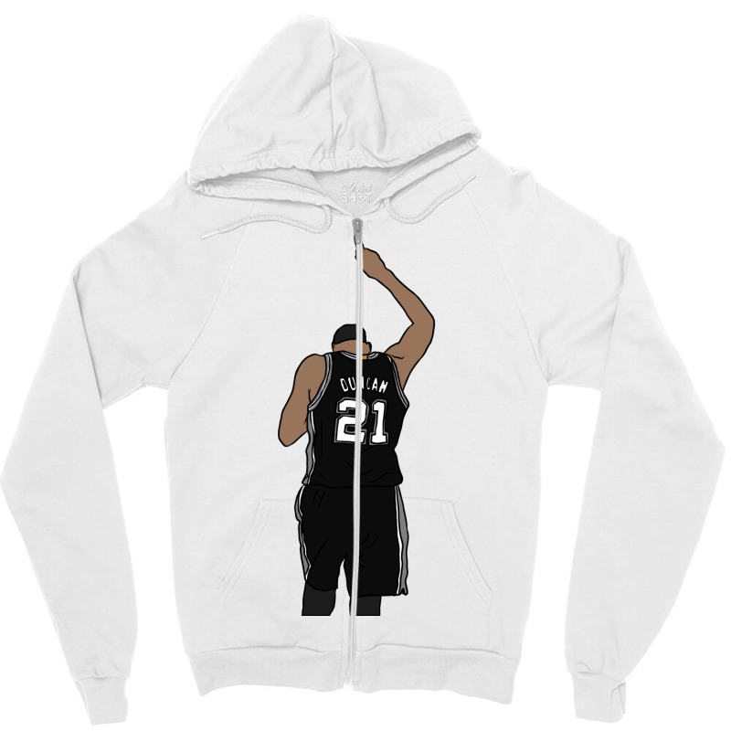 Tim Duncan Pointing Up Zipper Hoodie by giatastemimaf | Artistshot