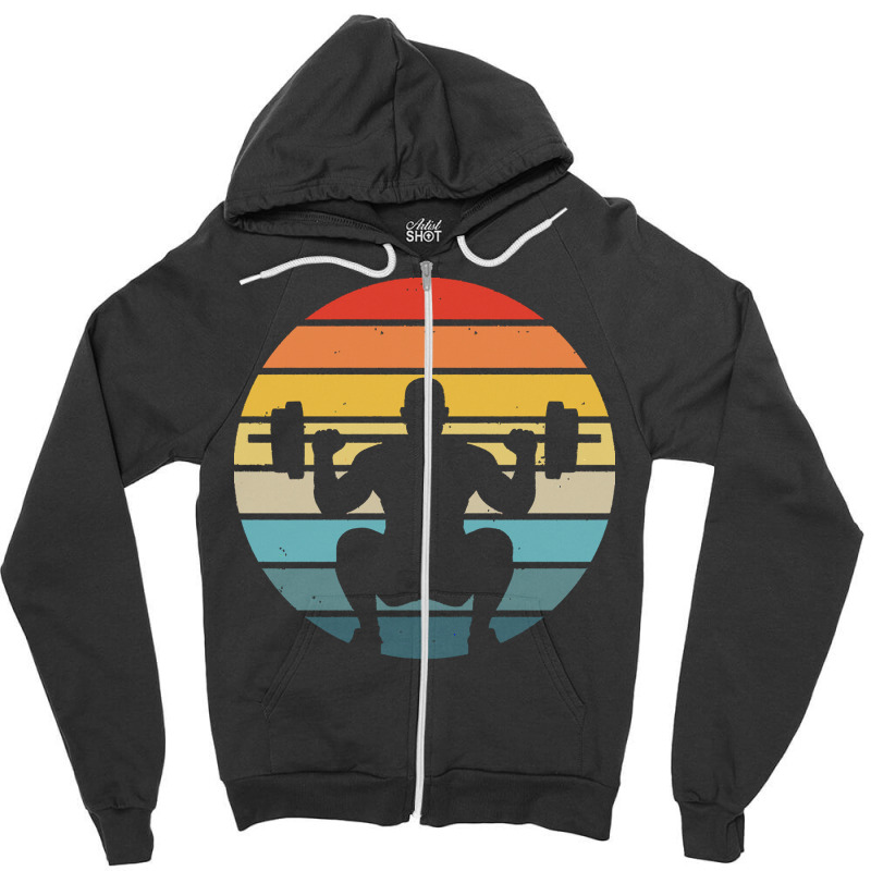 Squat T  Shirt Squat Silhouette On A Distressed Retro Sunset Print T Zipper Hoodie | Artistshot