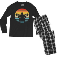 Squat T  Shirt Squat Silhouette On A Distressed Retro Sunset Print T Men's Long Sleeve Pajama Set | Artistshot