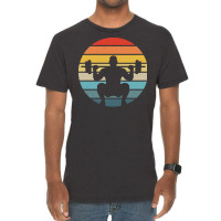 Squat T  Shirt Squat Silhouette On A Distressed Retro Sunset Print T Vintage T-shirt | Artistshot