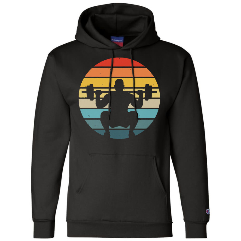 Squat T  Shirt Squat Silhouette On A Distressed Retro Sunset Print T Champion Hoodie | Artistshot