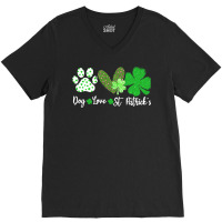 St Paddys Paw Dog Leopard Shenanigans T  Shirt Dog Love St Patricks Da V-neck Tee | Artistshot