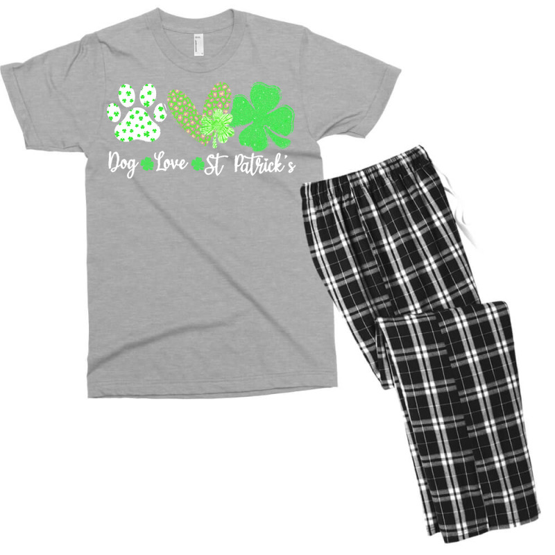 St Paddys Paw Dog Leopard Shenanigans T  Shirt Dog Love St Patricks Da Men's T-shirt Pajama Set | Artistshot