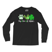 St Paddys Paw Dog Leopard Shenanigans T  Shirt Dog Love St Patricks Da Long Sleeve Shirts | Artistshot