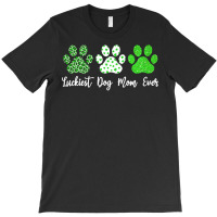 St Paddys Paw Dog Leopard Shenanigans T  Shirt Luckiest Dog Mom Ever S T-shirt | Artistshot