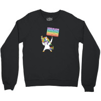 Social Justice Unicorn Activist Sign Equity Protest Inclusive Climate Crewneck Sweatshirt | Artistshot