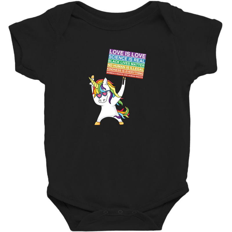 Social Justice Unicorn Activist Sign Equity Protest Inclusive Climate Baby Bodysuit | Artistshot