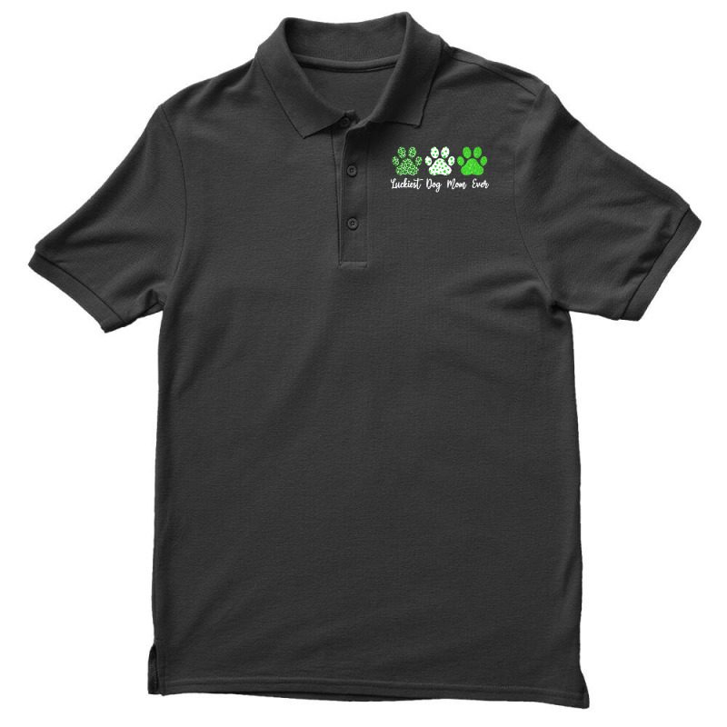 St Paddys Paw Dog Leopard Shenanigans T  Shirt Luckiest Dog Mom Ever S Men's Polo Shirt | Artistshot