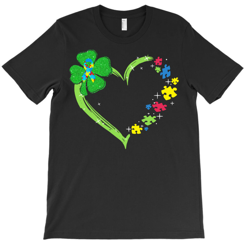 St Patricks Day Autism Awareness Heart T  Shirt Funny Autism St Patric T-shirt | Artistshot