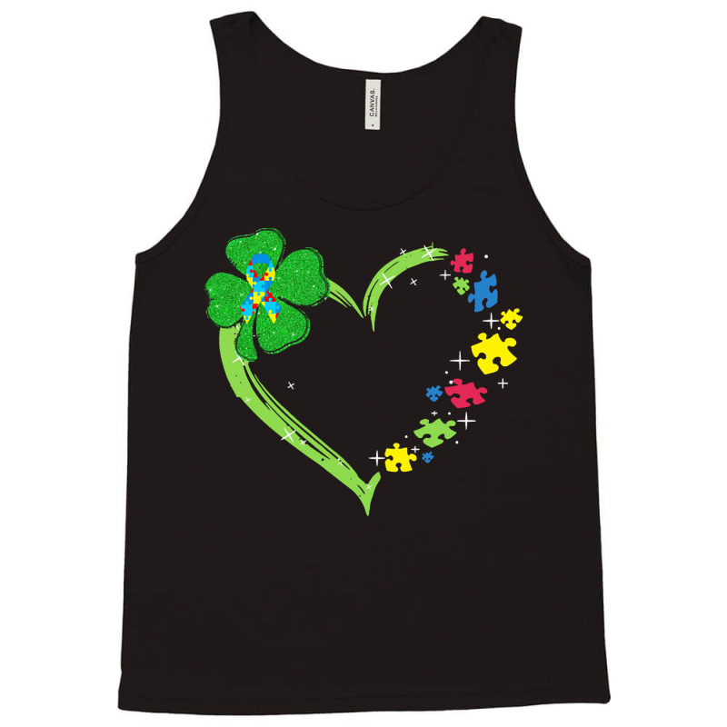 St Patricks Day Autism Awareness Heart T  Shirt Funny Autism St Patric Tank Top | Artistshot