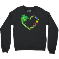 St Patricks Day Autism Awareness Heart T  Shirt Funny Autism St Patric Crewneck Sweatshirt | Artistshot