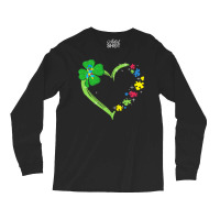 St Patricks Day Autism Awareness Heart T  Shirt Funny Autism St Patric Long Sleeve Shirts | Artistshot