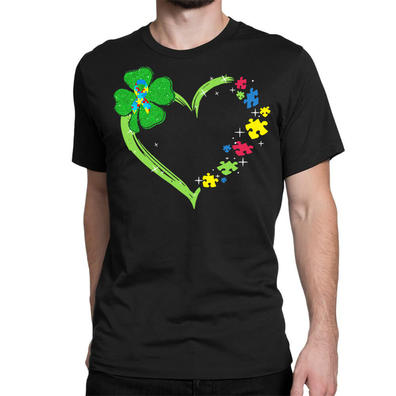 St Patricks Day Autism Awareness Heart T  Shirt Funny Autism St Patric Classic T-shirt | Artistshot