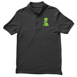 funny green alien smoking Men's Polo Shirt | Artistshot
