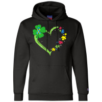 St Patricks Day Autism Awareness Heart T  Shirt Funny Autism St Patric Champion Hoodie | Artistshot