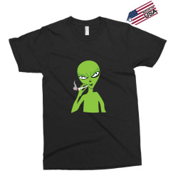 funny green alien smoking Exclusive T-shirt | Artistshot