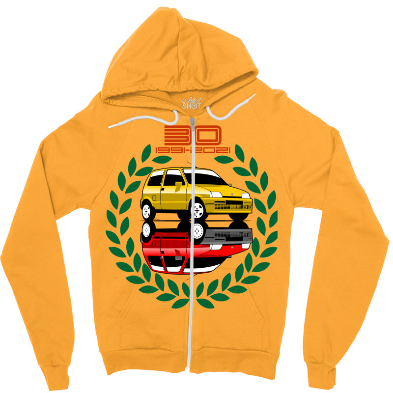 Fiat Cinquecento 30 Years 1 Zipper Hoodie by njahyuaiit | Artistshot