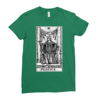 Justice Tarot Card   Major Arcana   Fortune Telling   Occult Ladies Fitted T-shirt | Artistshot