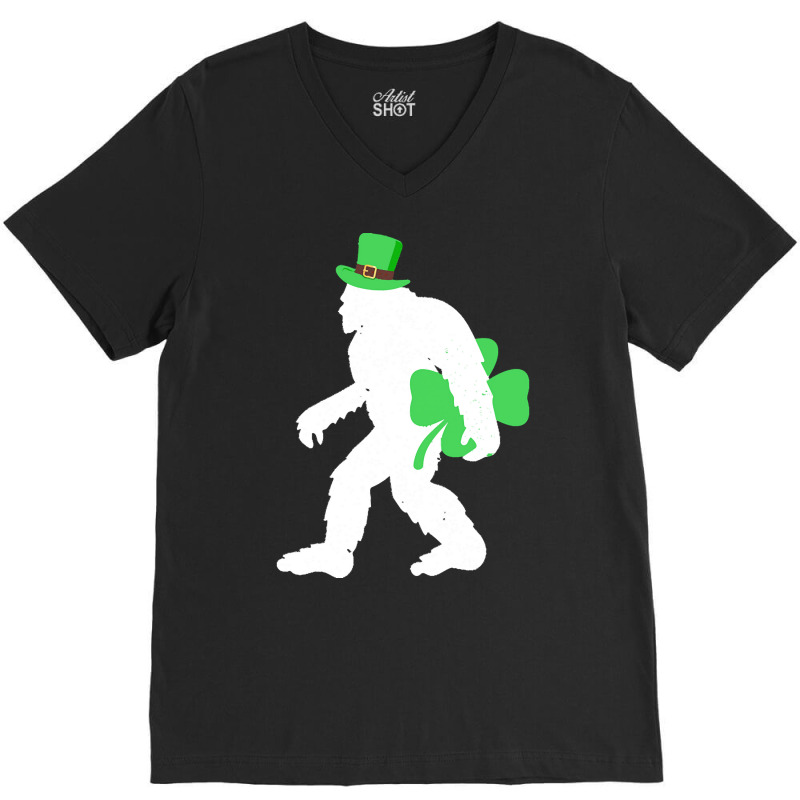 St Patricks Day Bigfoot Clover T  Shirt St Patricks Day Bigfoot Clover V-neck Tee | Artistshot