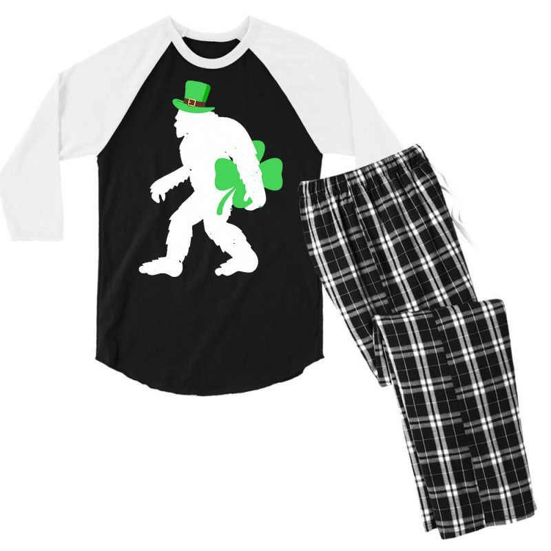 St Patricks Day Bigfoot Clover T  Shirt St Patricks Day Bigfoot Clover Men's 3/4 Sleeve Pajama Set | Artistshot