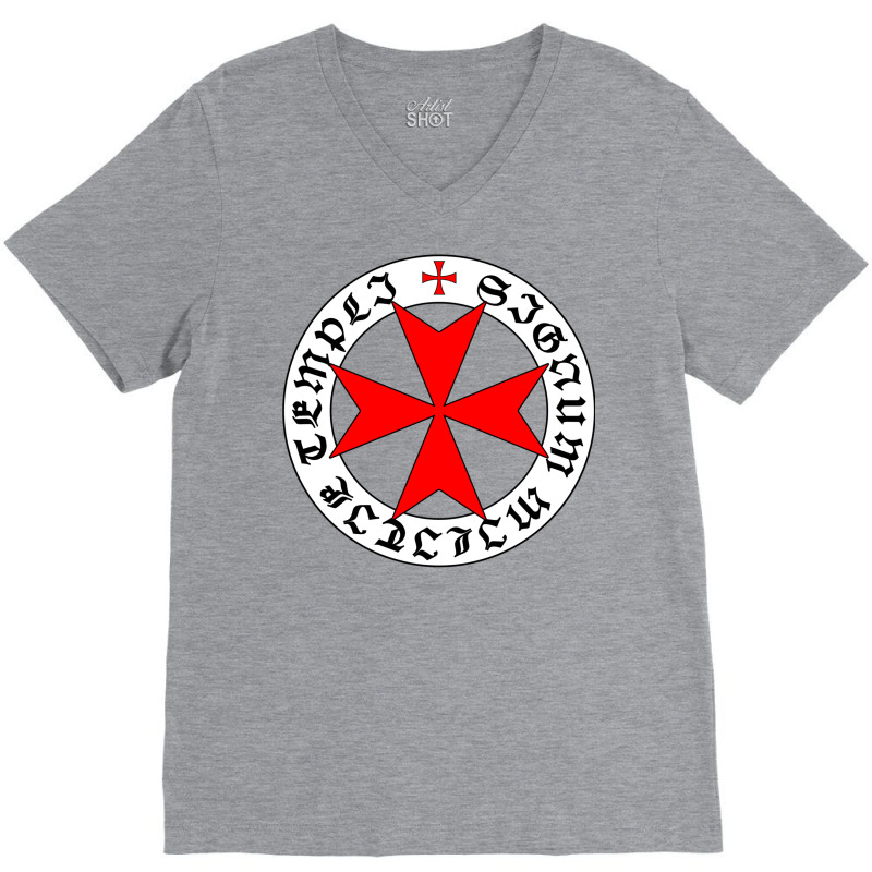 Knights Templar 12th Century Seal   Holy Grail   Templars   Crusades V-neck Tee | Artistshot