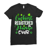 Luckiest Registered Nurse Ever Shamrock St Patrick's Day T Shirt Ladies Fitted T-shirt | Artistshot