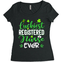 Luckiest Registered Nurse Ever Shamrock St Patrick's Day T Shirt Women's Triblend Scoop T-shirt | Artistshot