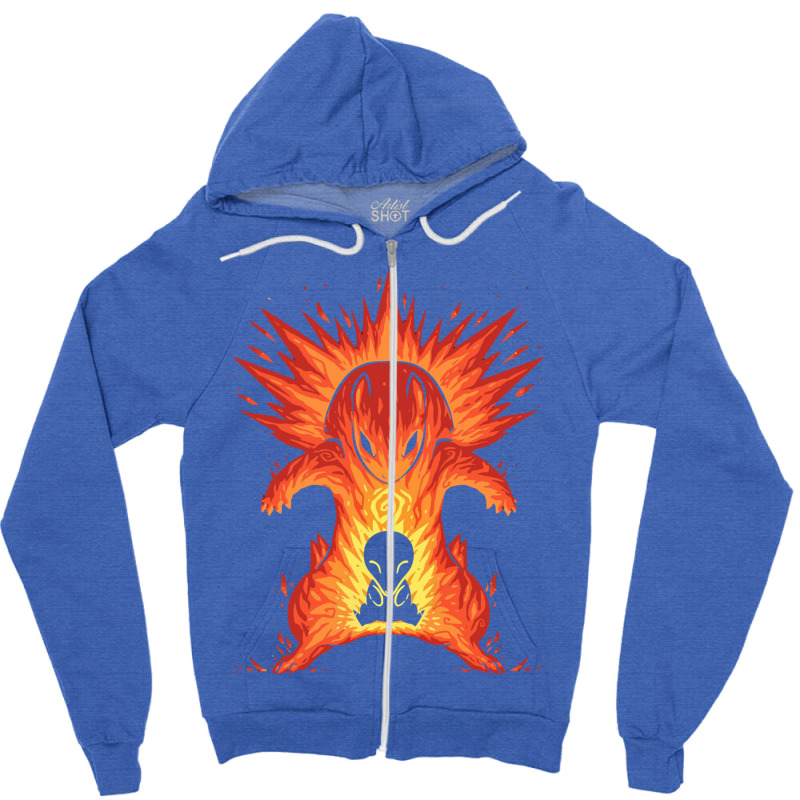 The Explosion Within Typhlosion Cyndaquil Monster Of The Pocket Zipper Hoodie by beyanglubow | Artistshot