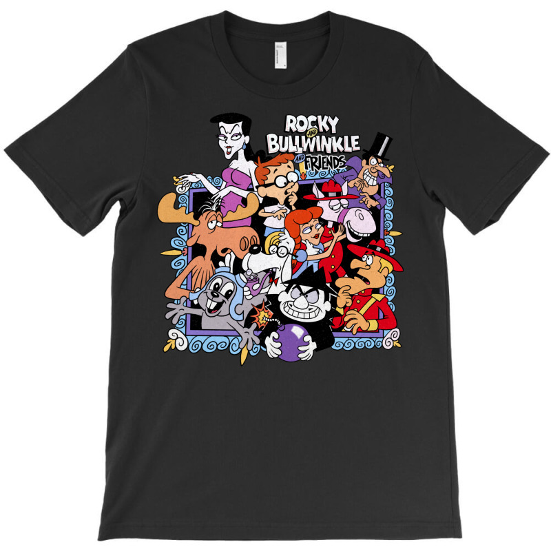 Tribute To Jay Ward Cartoons Rocky And Bullwinkle With Friends T-shirt | Artistshot