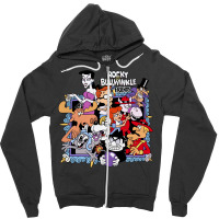 Tribute To Jay Ward Cartoons Rocky And Bullwinkle With Friends Zipper Hoodie | Artistshot