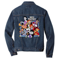 Tribute To Jay Ward Cartoons Rocky And Bullwinkle With Friends Men Denim Jacket | Artistshot