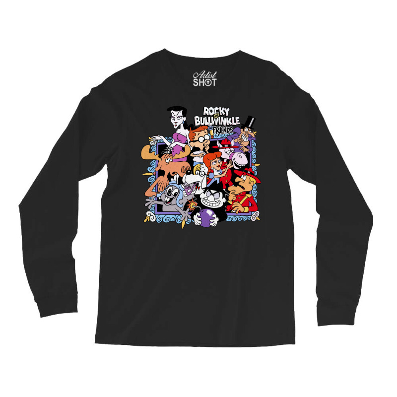 Tribute To Jay Ward Cartoons Rocky And Bullwinkle With Friends Long Sleeve Shirts | Artistshot