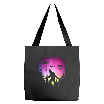 Bigfoot Ufos In Forest Tote Bags Designed By Ricklers