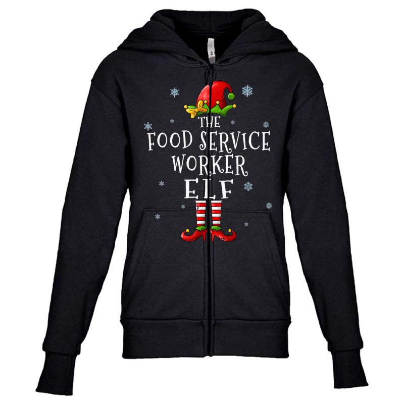 Food Service Worker Elf Xmas Groupe Matching Christmas Youth Zipper Hoodie by tiennguyen | Artistshot