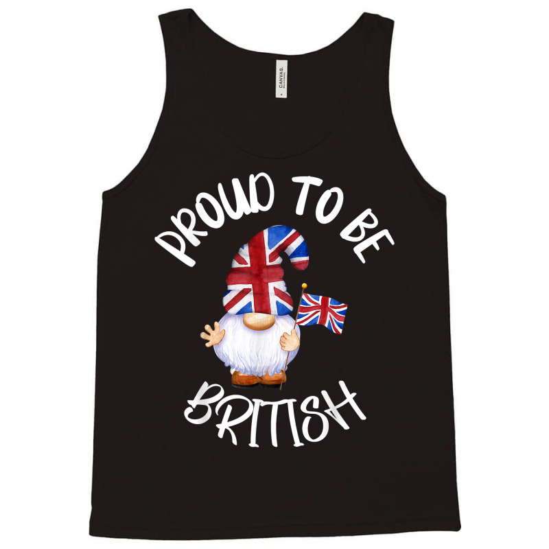 Proud To Be British Union Jack Gnome England Great Britain T Shirt Tank Top | Artistshot