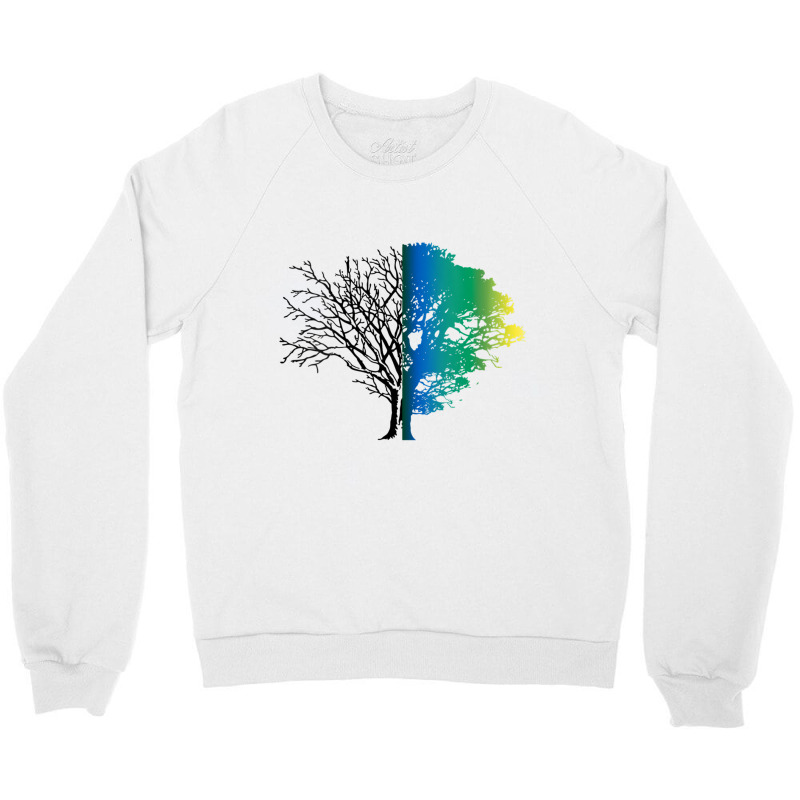 Womens Death & Life Winter & Summer Season   Dead & Live Tree V Neck T Crewneck Sweatshirt by kleebbi | Artistshot